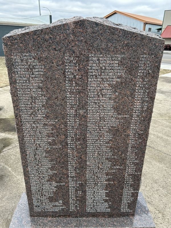 Hudson Area Veterans Memorial, Left (Back) image. Click for full size.