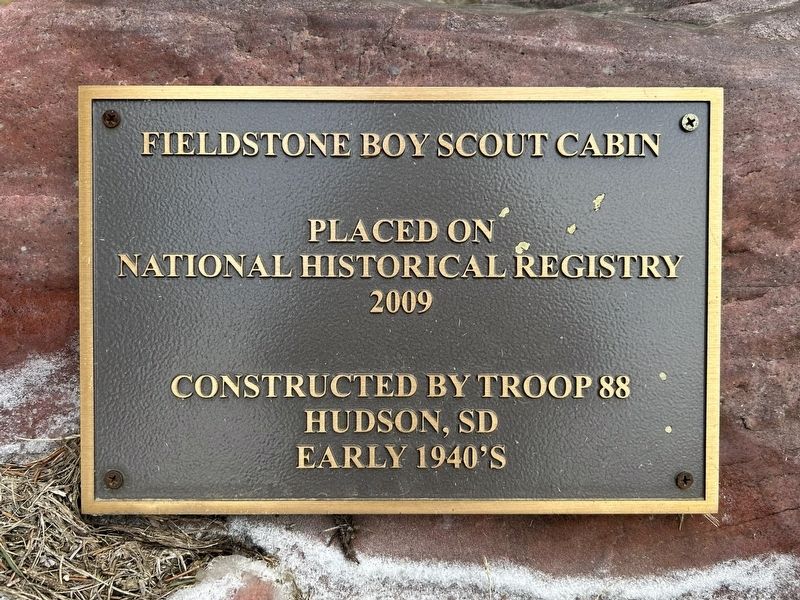 Fieldstone Boy Scout Cabin Marker image. Click for full size.