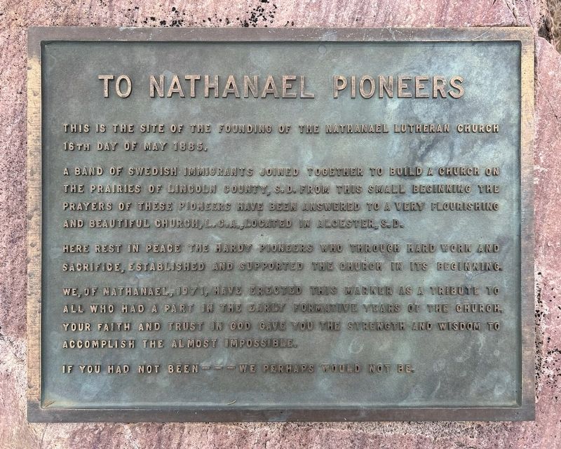 To Nathanael Pioneers Marker image. Click for full size.