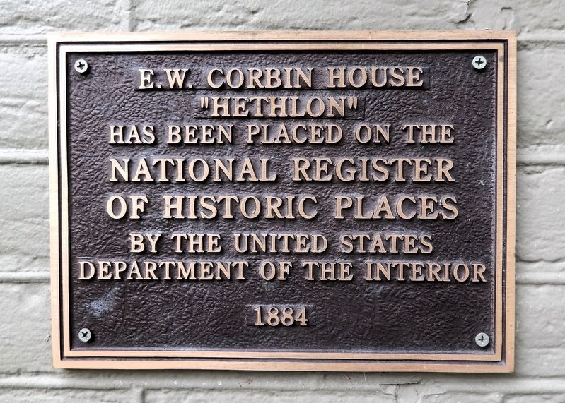 E. W. Corbin House Marker image. Click for full size.