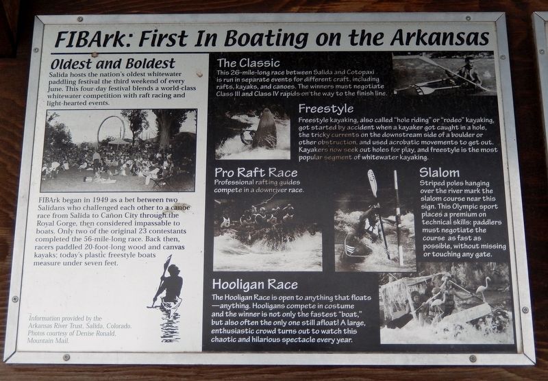 FIBArk: First in Boating on the Arkansas Marker image. Click for full size.
