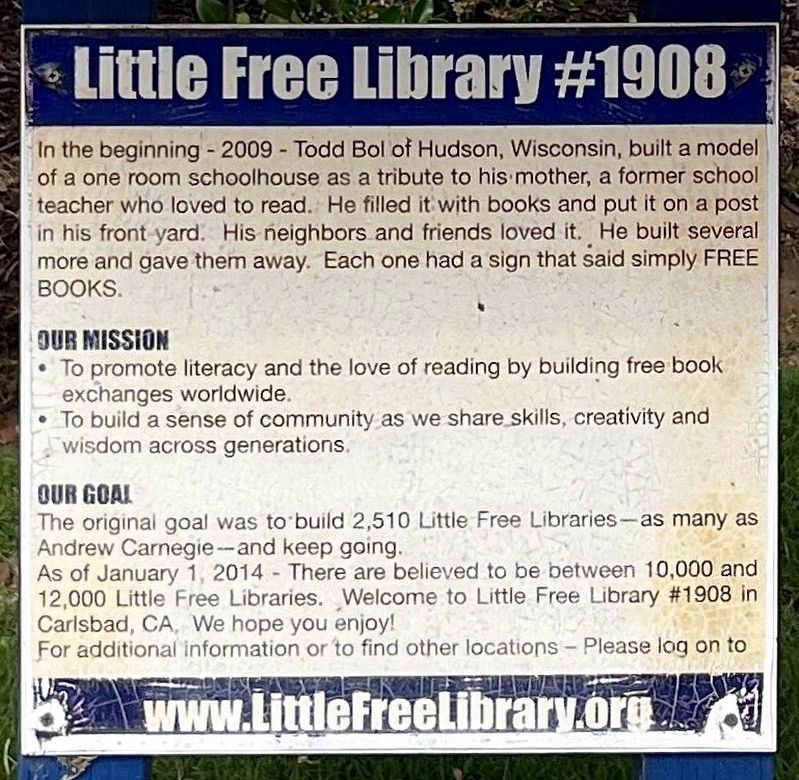 Little Free Library #1908 Marker image. Click for full size.