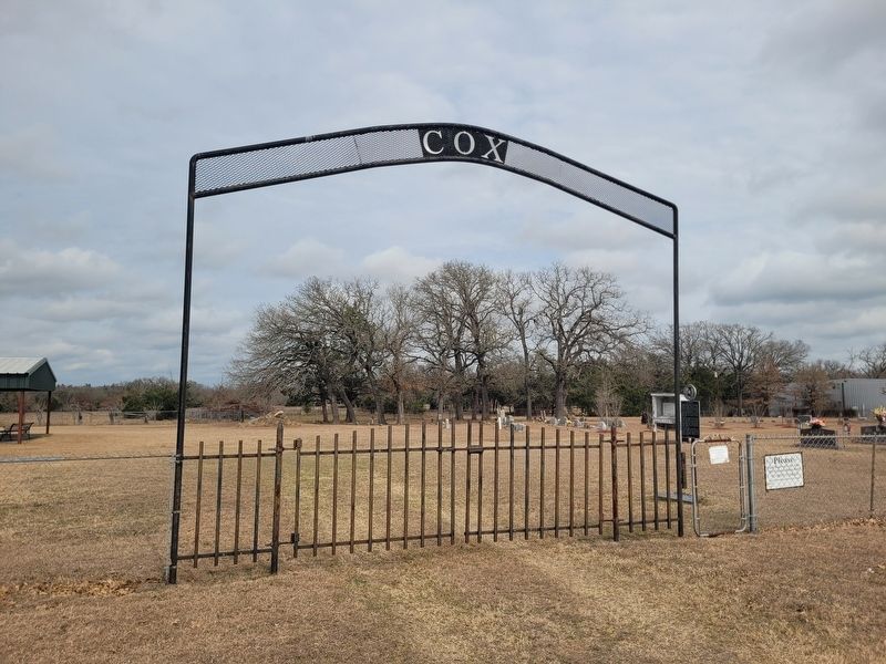 Cox Cemetery Marker. Click for full size. Cox Cemetery Marker image. Click for full size.