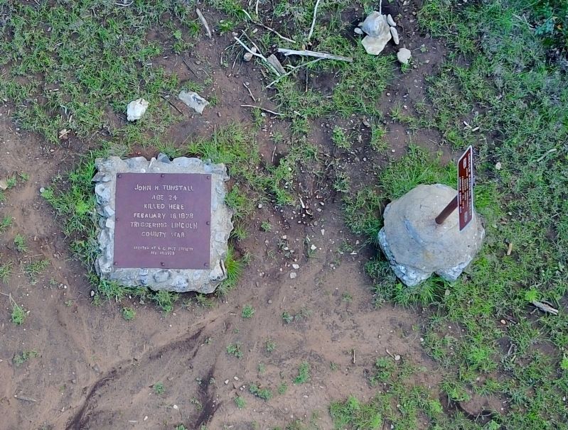 John H. Tunstall Murder Site Markers image. Click for full size.