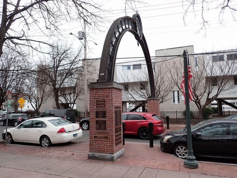 Bernard A. Zambrano Marker <br>on Wooster Street Archway. Click for full size. Bernard A. Zambrano Marker <br>on Wooster Street Archway image. Click for full size.