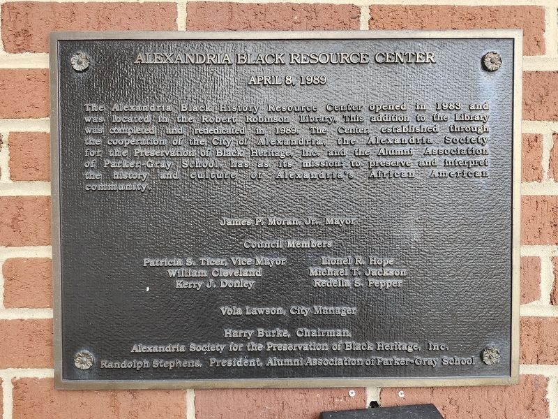 Alexandria Black Resource Center Marker image. Click for full size.
