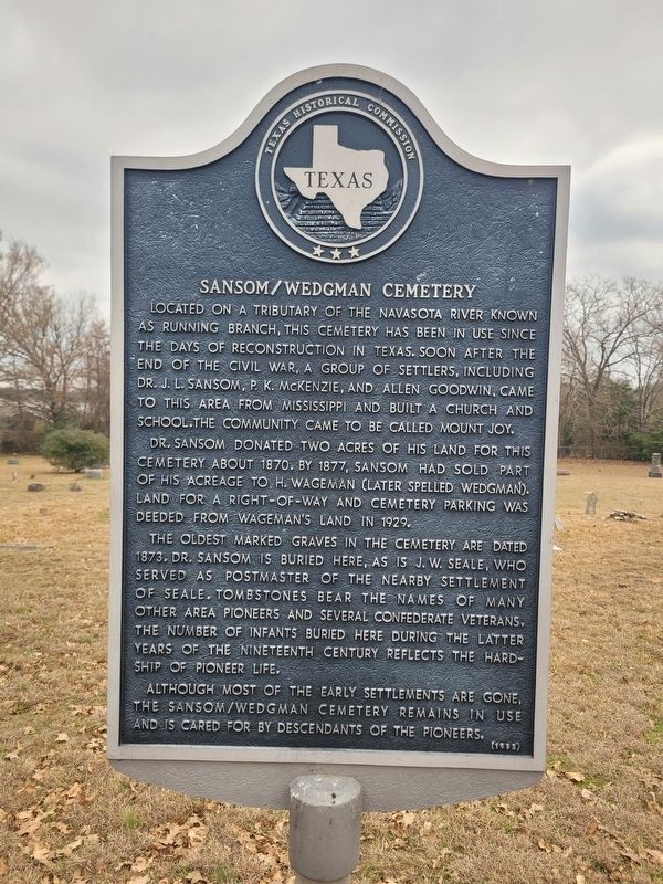 Sansom/Wedgman Cemetery Marker image. Click for full size.
