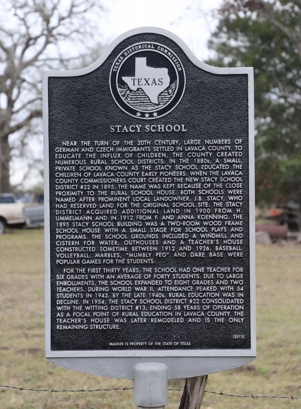 Stacy School Marker image. Click for full size.