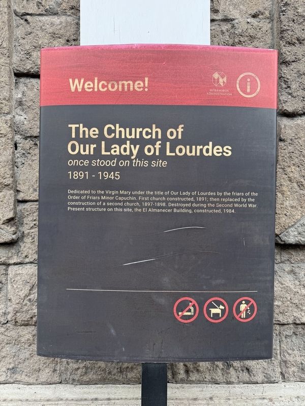 The Church of Our Lady of Lourdes Marker. Click for full size. The Church of Our Lady of Lourdes Marker image. Click for full size.