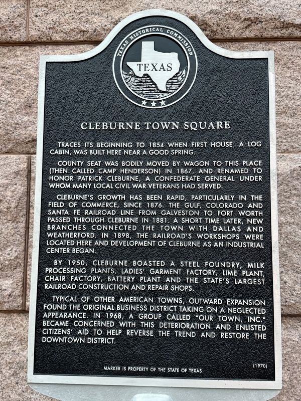 Cleburne Town Square Marker image. Click for full size.