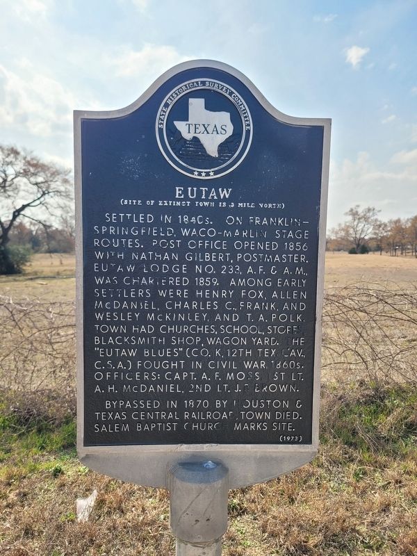 Eutaw Marker. Click for full size. Eutaw Marker image. Click for full size.