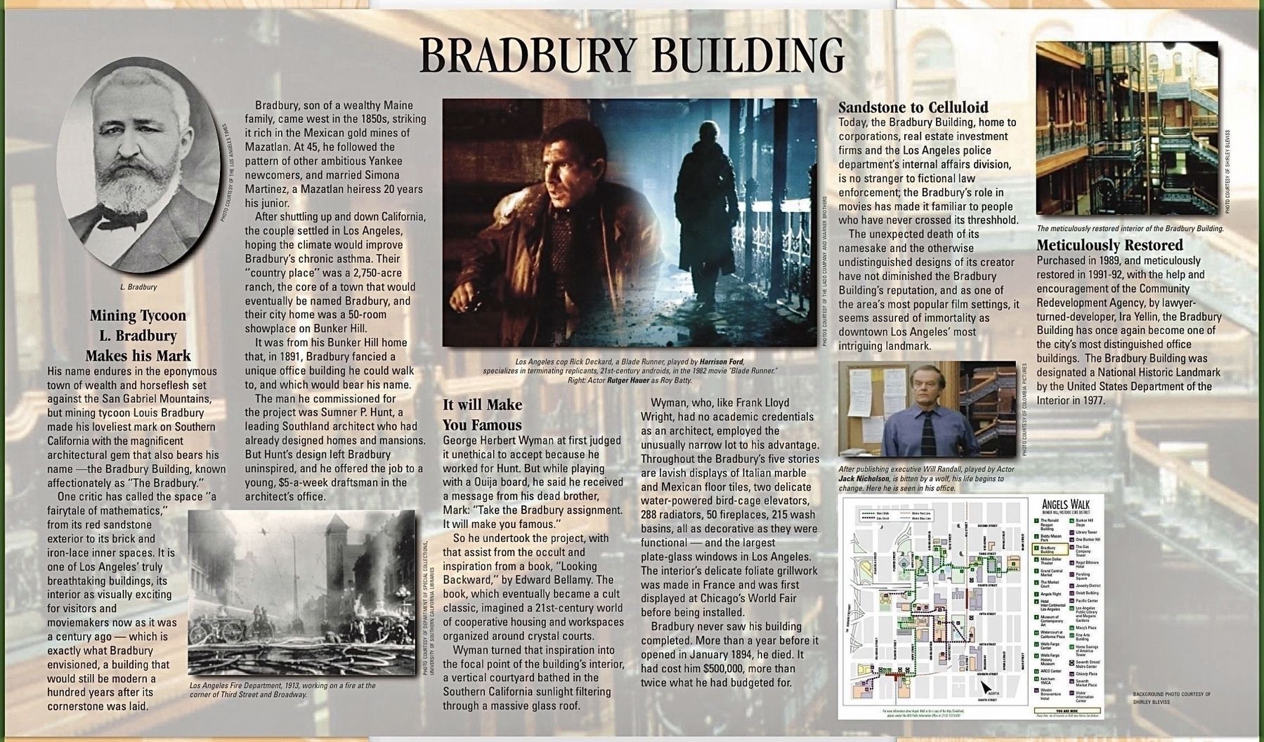 Bradbury Building Marker. Click for full size. Bradbury Building Marker image. Click for full size.