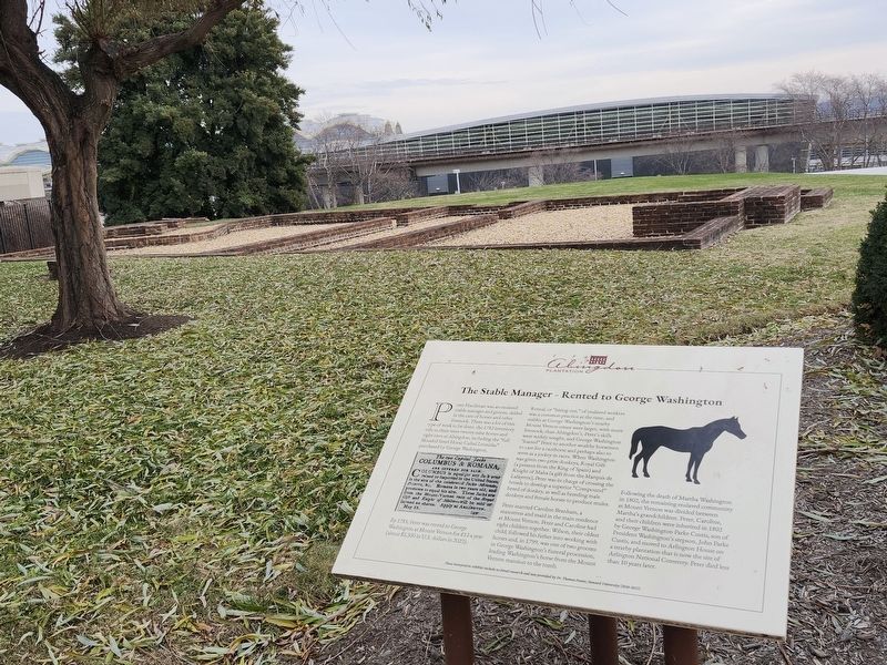The Stable Manager - Rented to George Washington Marker. Click for full size. The Stable Manager - Rented to George Washington Marker image. Click for full size.