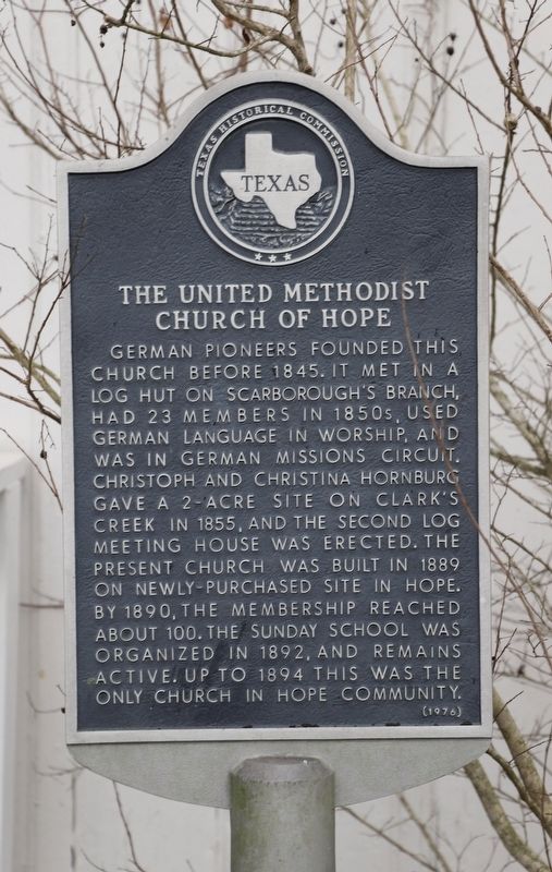 The United Methodist Church of Hope Marker. Click for full size. The United Methodist Church of Hope Marker image. Click for full size.