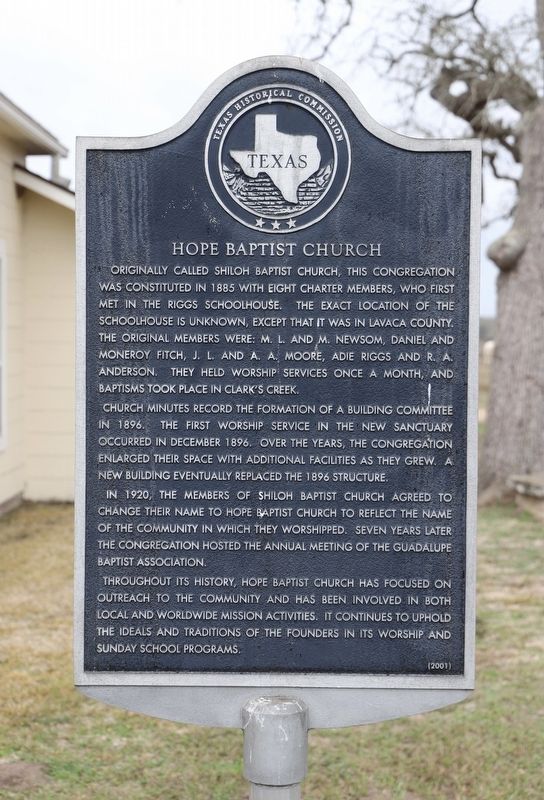 Hope Baptist Church Marker image. Click for full size.