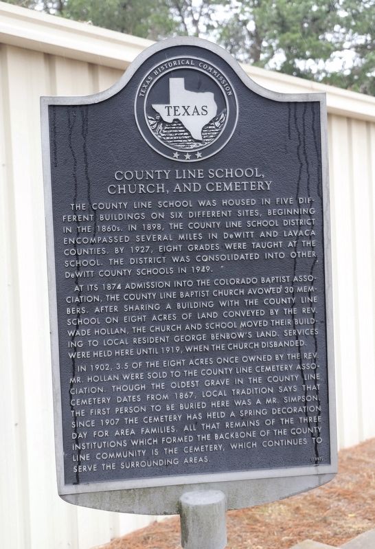 County Line School, Church, and Cemetery Marker. Click for full size. County Line School, Church, and Cemetery Marker image. Click for full size.