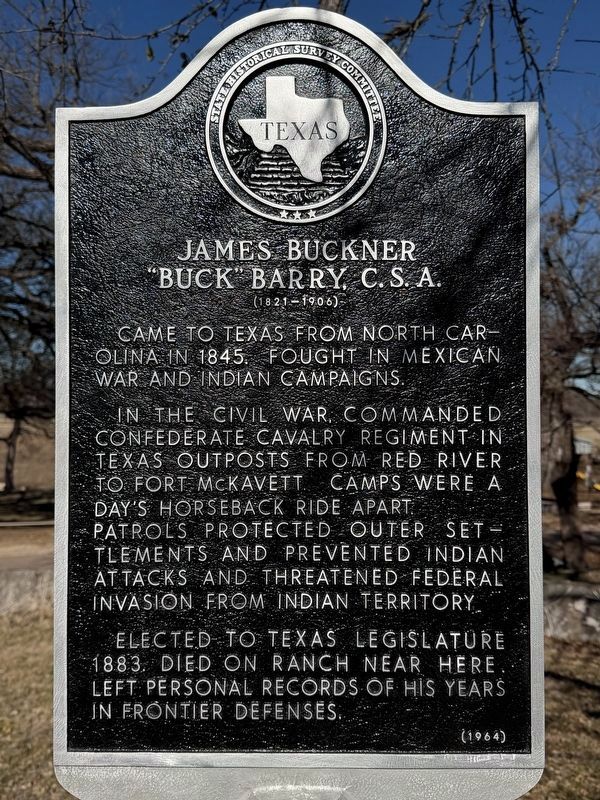 James Buckner "Buck" Barry, C.S.A. Marker. Click for full size. James Buckner "Buck" Barry, C.S.A. Marker image. Click for full size.