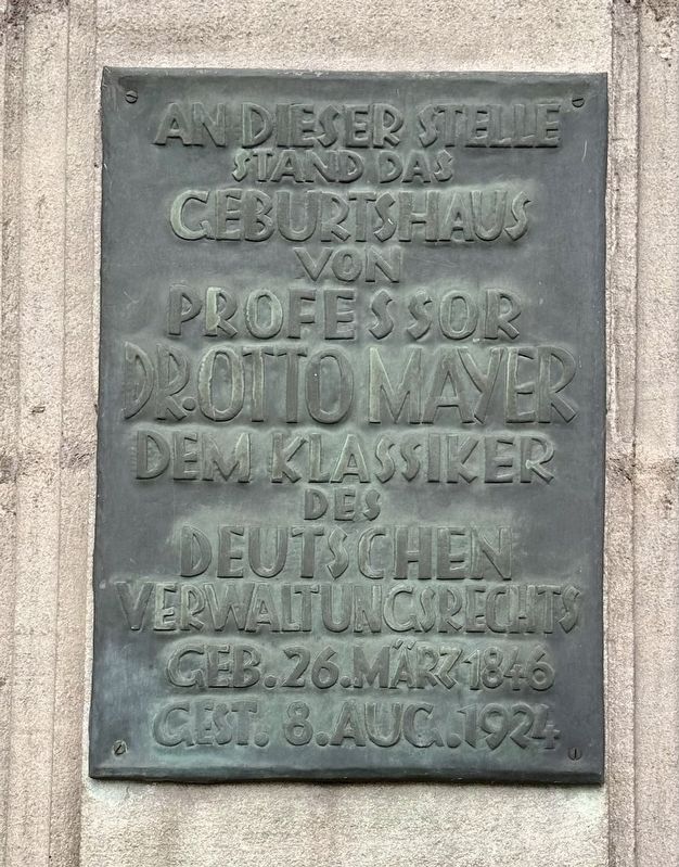 Dr. Otto Mayer Marker. Click for full size. Dr. Otto Mayer Marker image. Click for full size.