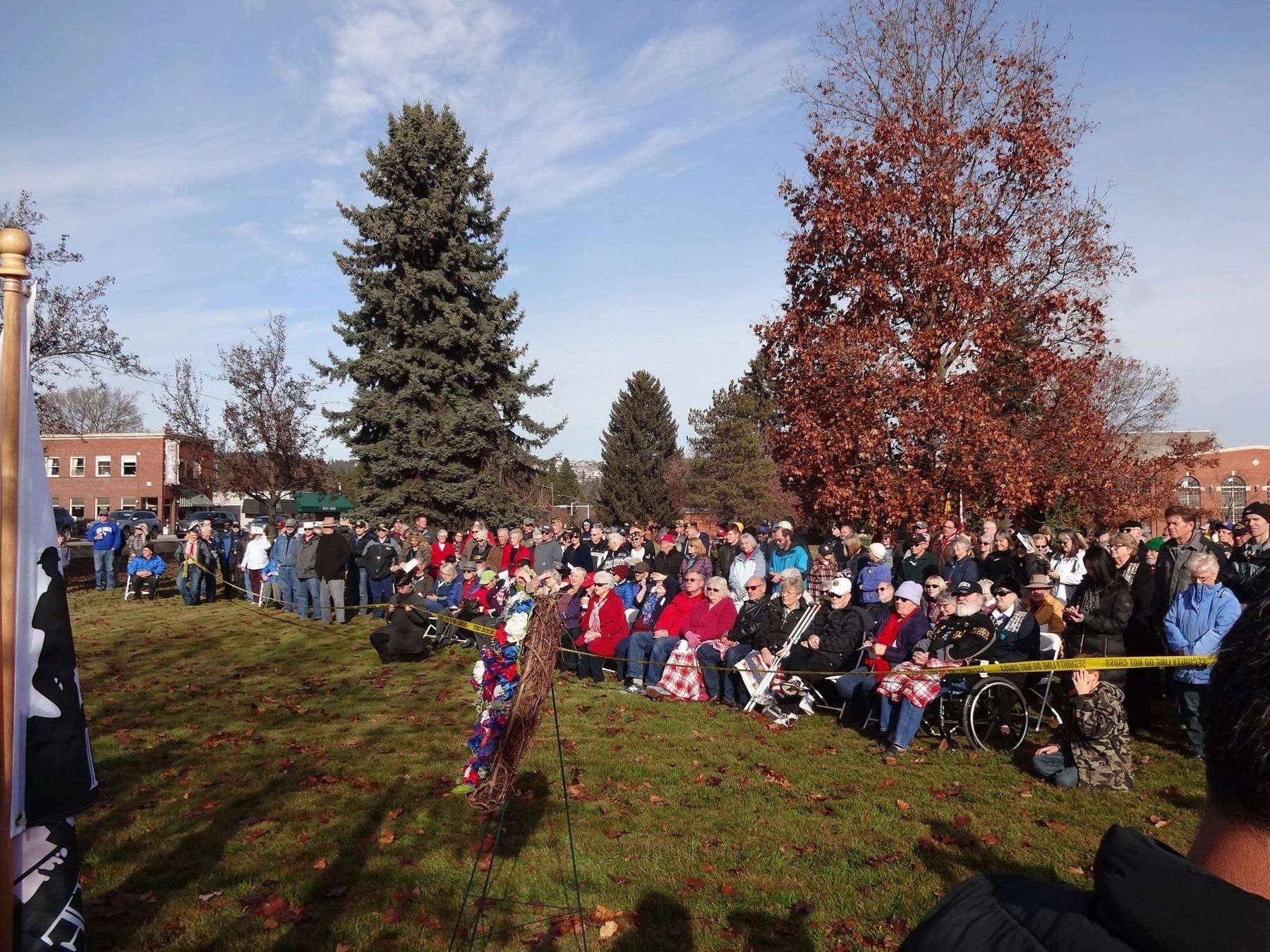 Argonne Bridge World War 1 Memorial dedication attendees image. Click for full size.