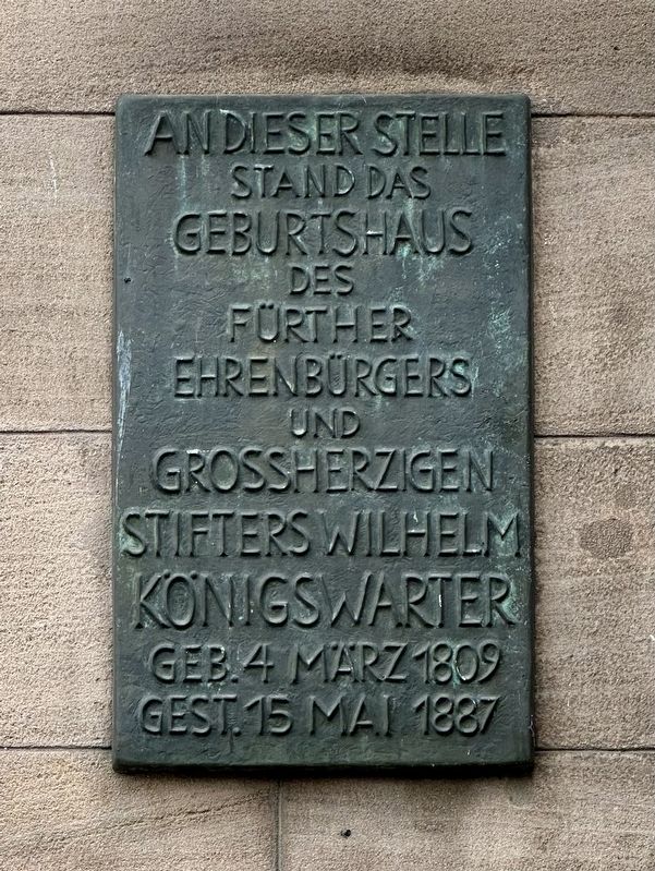 Wilhelm Königswarter Marker. Click for full size. Wilhelm Königswarter Marker image. Click for full size.