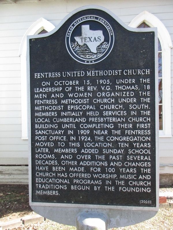 Fentress United Methodist Church Marker image. Click for full size.