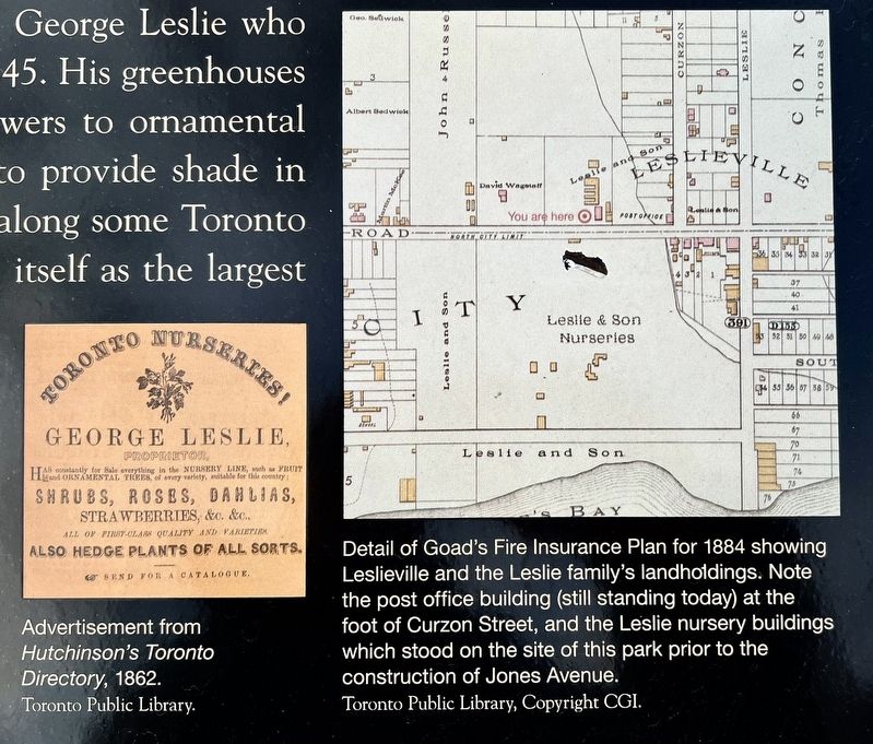 George Leslie marker photos and captions detail (right) image. Click for full size.