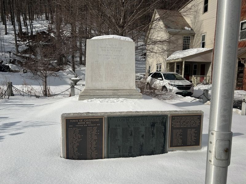 Town of Cavendish WW1 Honor Roll Marker. Click for full size. Town of Cavendish WW1 Honor Roll Marker image. Click for full size.