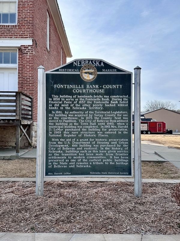 Fontenelle Bank - County Courthouse Marker image. Click for full size.