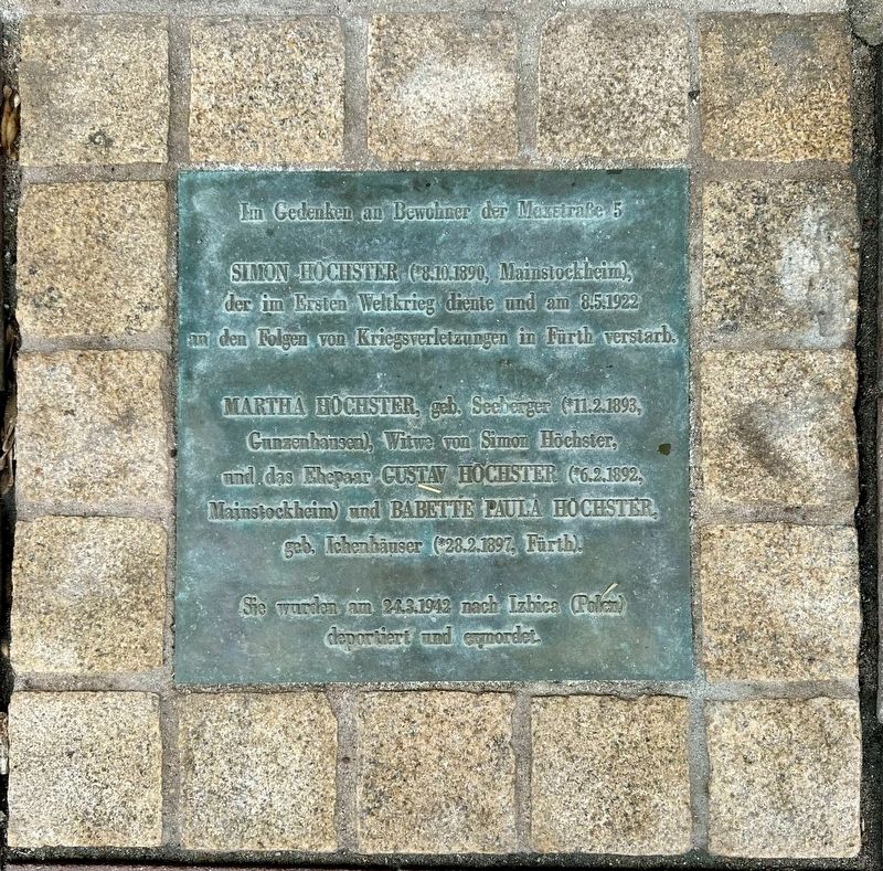 Maxstraße 5 Memorial Marker. Click for full size. Maxstraße 5 Memorial Marker image. Click for full size.