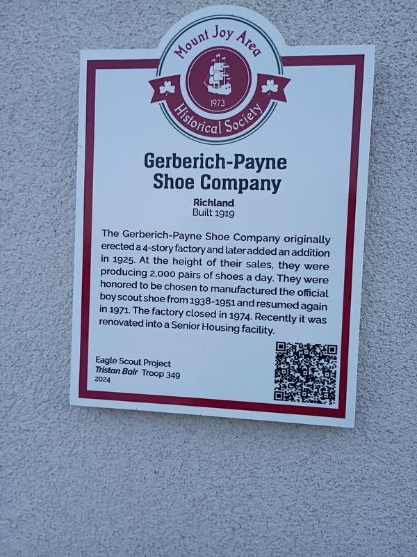 Gerberich-Payne Shoe Company Marker. Click for full size. Gerberich-Payne Shoe Company Marker image. Click for full size.