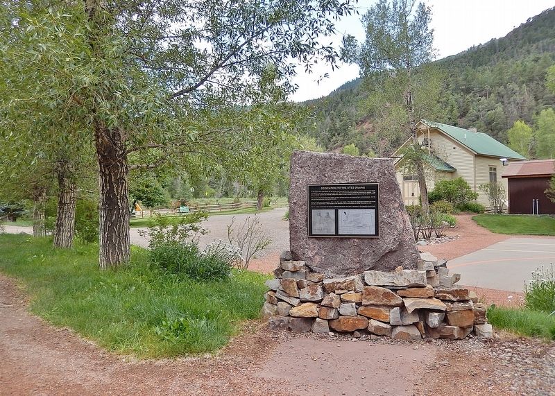 Dedication to the Utes (Nuche) Marker. Click for full size. Dedication to the Utes (Nuche) Marker image. Click for full size.