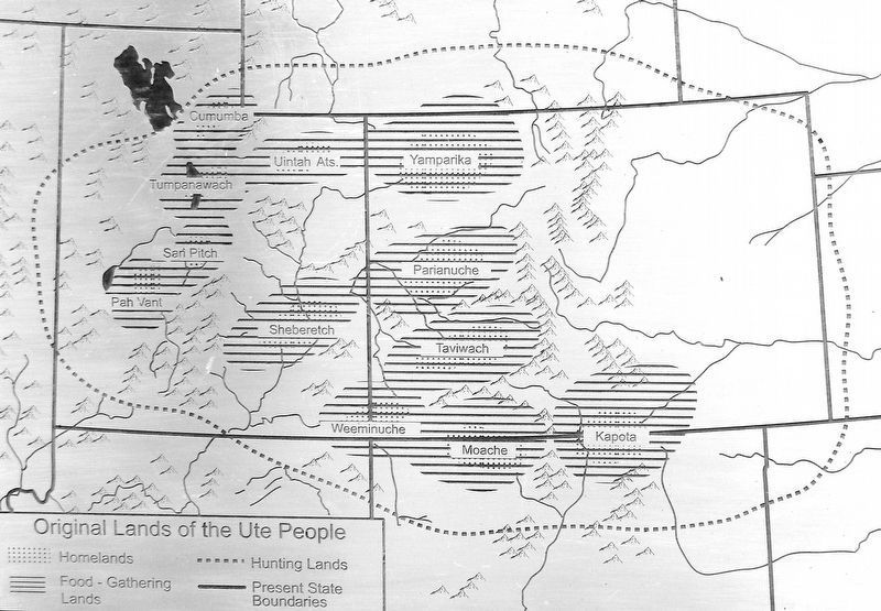 Marker detail: Original Lands of the Ute People. Click for full size. Marker detail: Original Lands of the Ute People image. Click for full size.