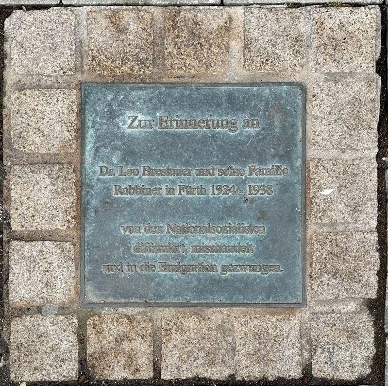Dr. Leo Breslauer and Family Memorial Marker. Click for full size. Dr. Leo Breslauer and Family Memorial Marker image. Click for full size.
