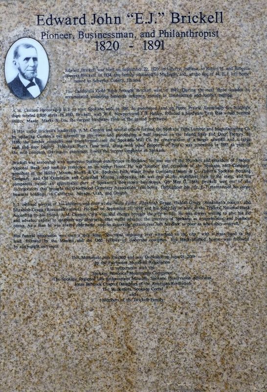 Edward John "E.J." Brickell Marker image. Click for full size.