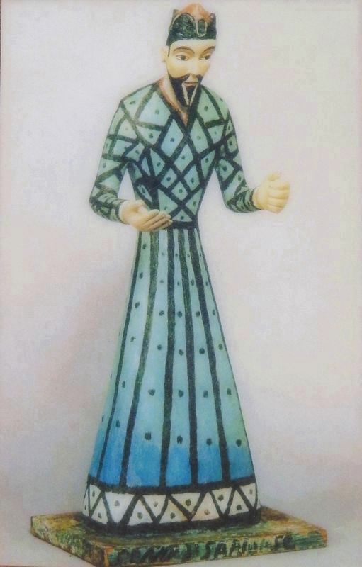 Marker detail: Saint Joseph, by Ju�n Ram�n Vel�zquez, c. 1890 image. Click for full size.