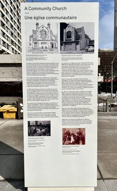A Community Church/Une église communautaire Marker. Click for full size. A Community Church/Une église communautaire Marker image. Click for full size.