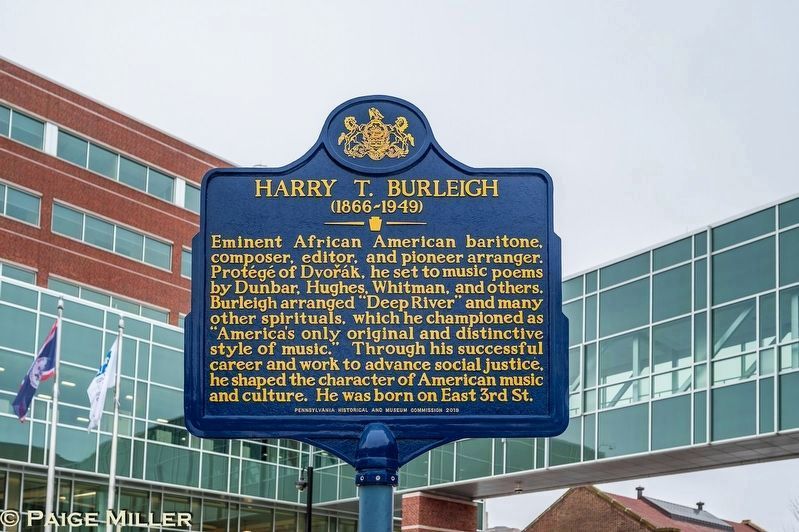 Harry T. Burleigh Marker. Click for full size. Harry T. Burleigh Marker image. Click for full size.