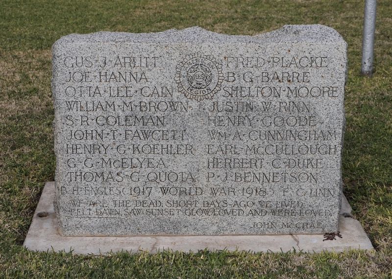 World War I Fallen Marker. Click for full size. World War I Fallen Marker image. Click for full size.