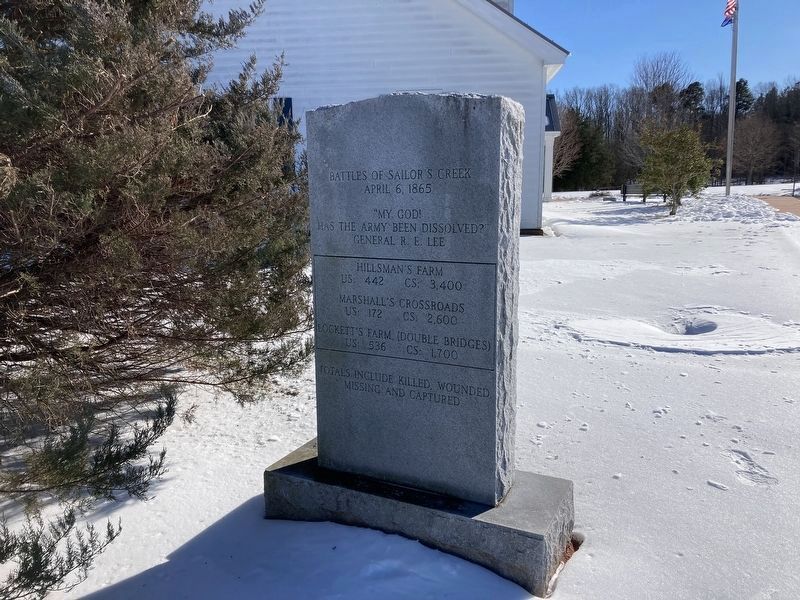 Battles of Sailor's Creek Marker. Click for full size. Battles of Sailor's Creek Marker image. Click for full size.