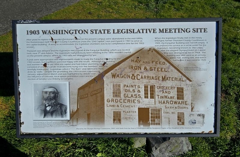1903 Washington State Legislative Meeting Site Marker image. Click for full size.