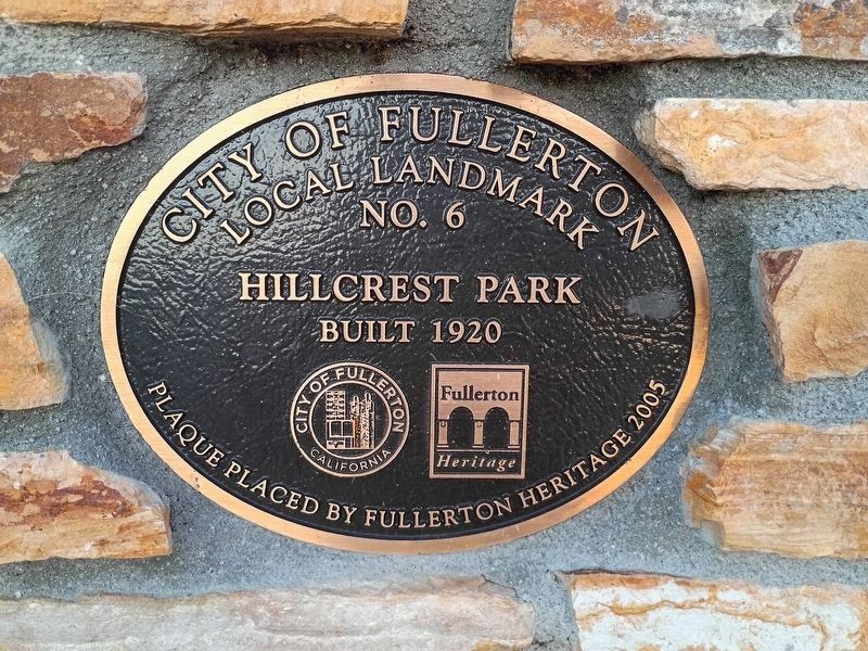 Hillcrest Park Local Landmark No. 6 image. Click for full size.