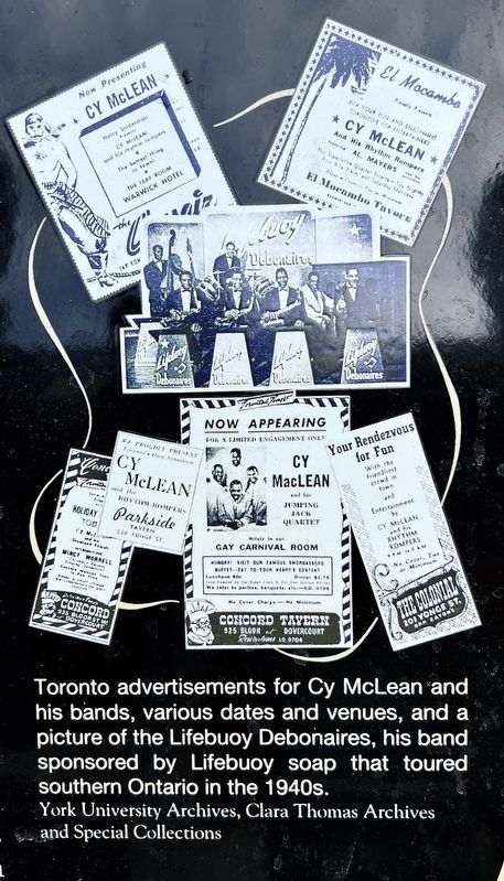 Cy McLean marker photo and caption detail (right) image. Click for full size.