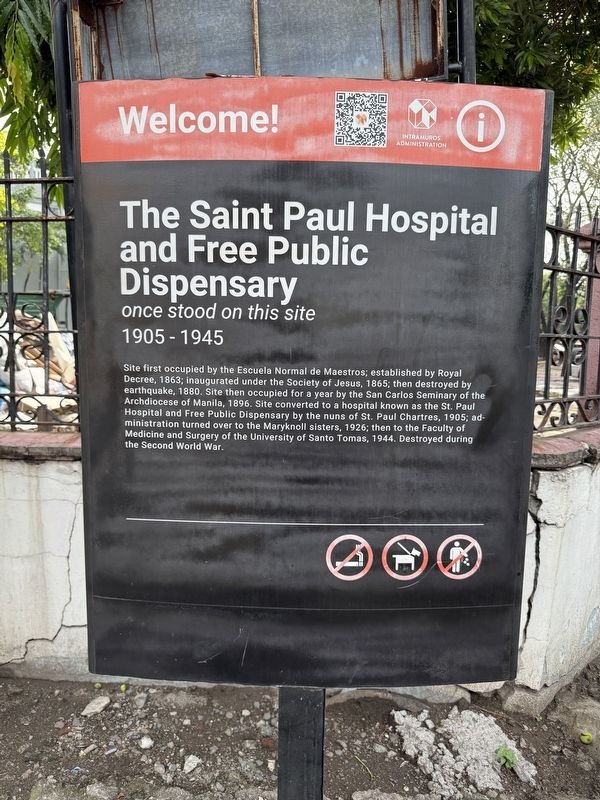 The Saint Paul Hospital and Free Public Dispensary Marker. Click for full size. The Saint Paul Hospital and Free Public Dispensary Marker image. Click for full size.