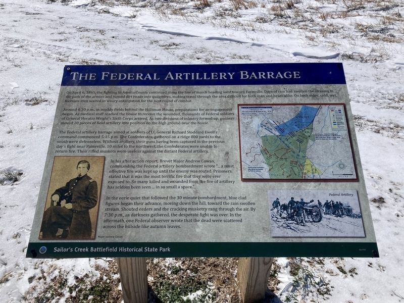 The Federal Artillery Barrage Marker. Click for full size. The Federal Artillery Barrage Marker image. Click for full size.
