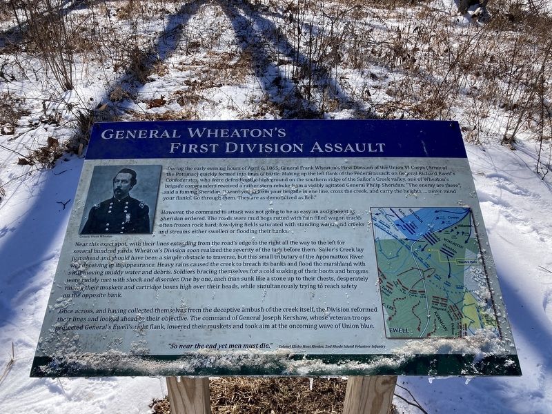General Wheaton's First Division Assault Marker image. Click for full size.