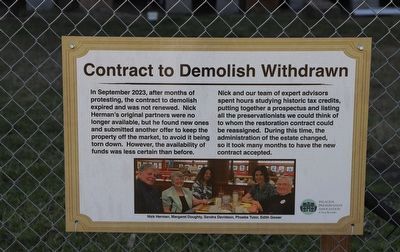 Contract to Demolish Withdrawn Marker image. Click for full size.