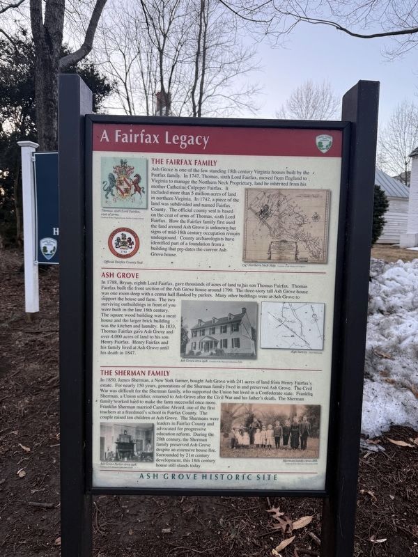 A Fairfax Legacy Marker image. Click for full size.