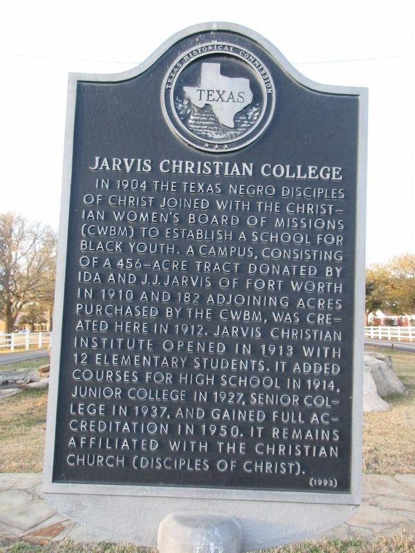 Jarvis Christian College Marker. Click for full size. Jarvis Christian College Marker image. Click for full size.