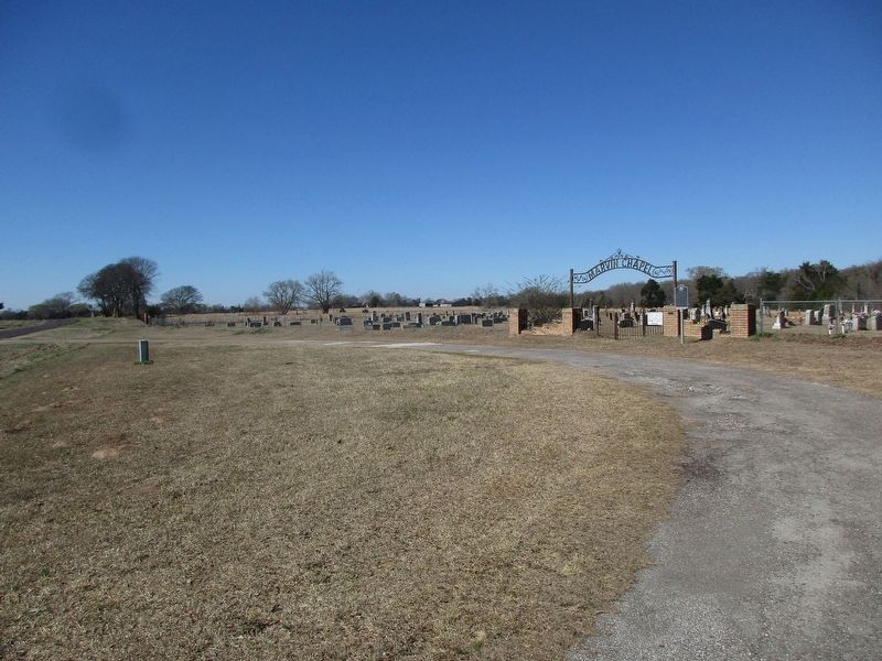 Marvin Chapel Cemetery and marker. Click for full size. Marvin Chapel Cemetery and marker image. Click for full size.
