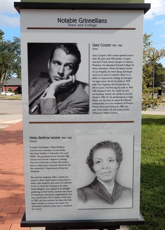 Notable Grinnellians Marker. Click for full size. Notable Grinnellians Marker image. Click for full size.